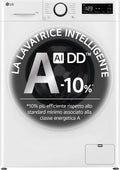 LG F2R3S09AIDD Lavatrice, 9 kg, classe energetica A, libera installazione, Inverter, stretto, bianco, 1200 giri, LG AI DD F2R3S09AIDD Lavatrice Slim a