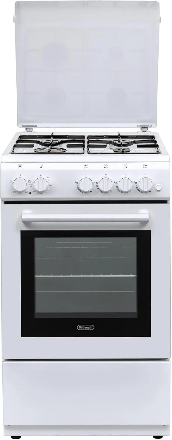 Cucina a gas con forno elettrico DL554EW, 50x50 cm, 4 fuochi, classe energetica E, bianco
