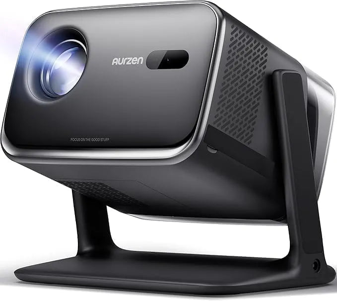 Google 4-in-1 Smart TV, televisore, 4K UHD, Wi-Fi, esterno, Bluetooth, nero, 000+ Apps, 20W DoIby Audio, 500 Lumen Projector, Aurzen Boom Mini 4-in-1