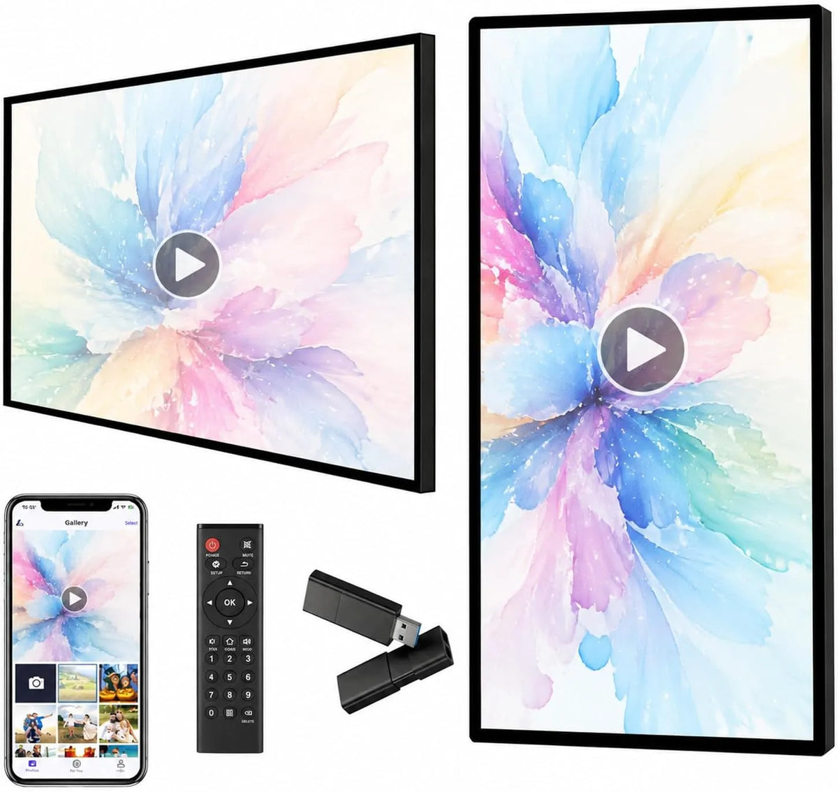 Display digital signage 43in, display pubblicitario, montaggio a parete, visualizzazione pubblicitaria digitale, Funzione Smart Split-Screen