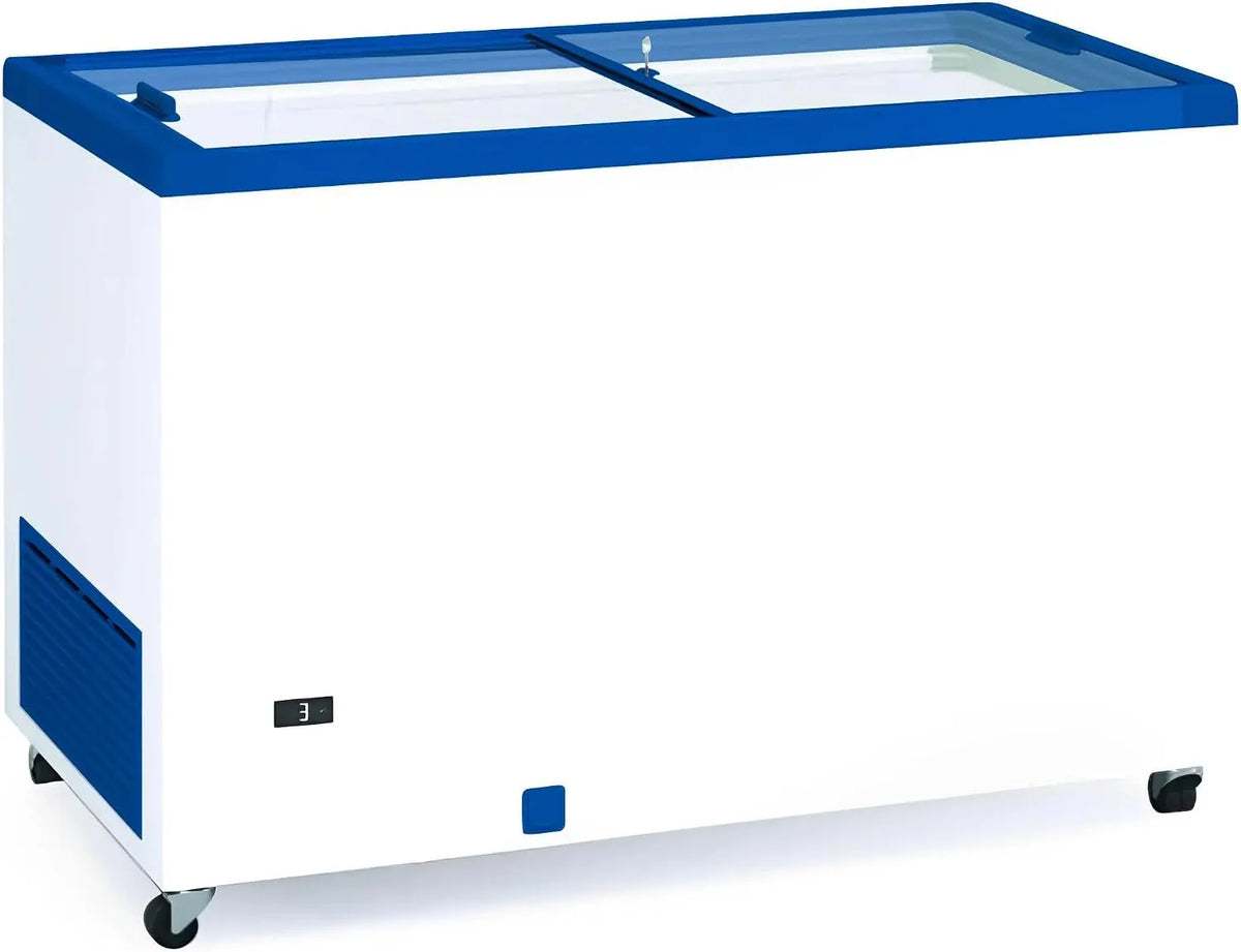 Congelatore, 390 L, professionale, ristoranti, freezer verticale, MBH -Congelatore a pozzetto 130 cm e 390 litri con porte scorrevoli in vetro per