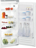 Frigorifero 54Lx122Hx54.5P, 209 L, classe energetica E, da incasso, acciaio inox, 5 Ripiani Vetro, INDESIT S 12 A1 D, I 2, 4 Regolabili e Balconcino