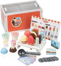 Congelatore, freezer verticale, Set da gioco gelateria, giocattolo per vendere dolci nel congelatore finto