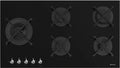 Smeg PV395LN Piano cottura a gas, fornello a gas, nero, Piano cottura a gas CLASSICA, Black