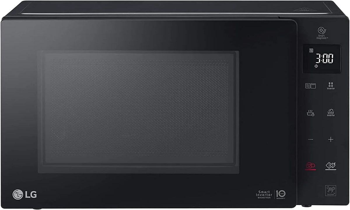 LG MH6336GIB Forno a microonde, 23 L, 1000 W, grill, Inverter, nero, 5 Livelli di Potenza Regolabili, 23 Litri, Programmi Automatici