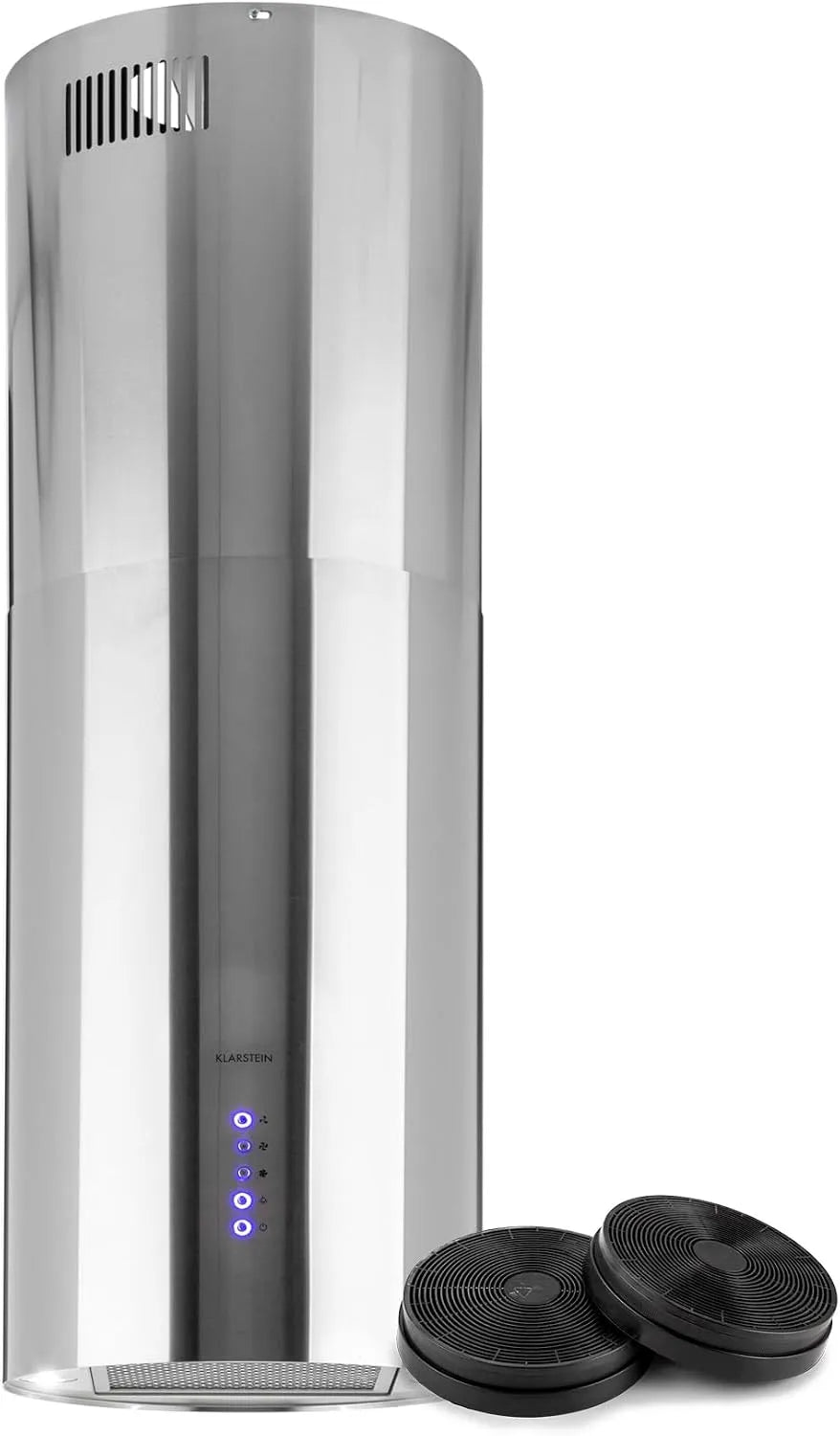 Klarstein Cappa aspirante, 519 m3/h, cappa da cucina, timer, Flusso d'Aria di 519m3, Sospesa per Isola Cucina con 3 Modalità e Design Candelabro