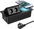 Prodotto da scrivania, Ciabatta elettrica a scomparsa, con USB e induzione, presa da tavolo a scomparsa con apertura morbida, 8 m, in alluminio
