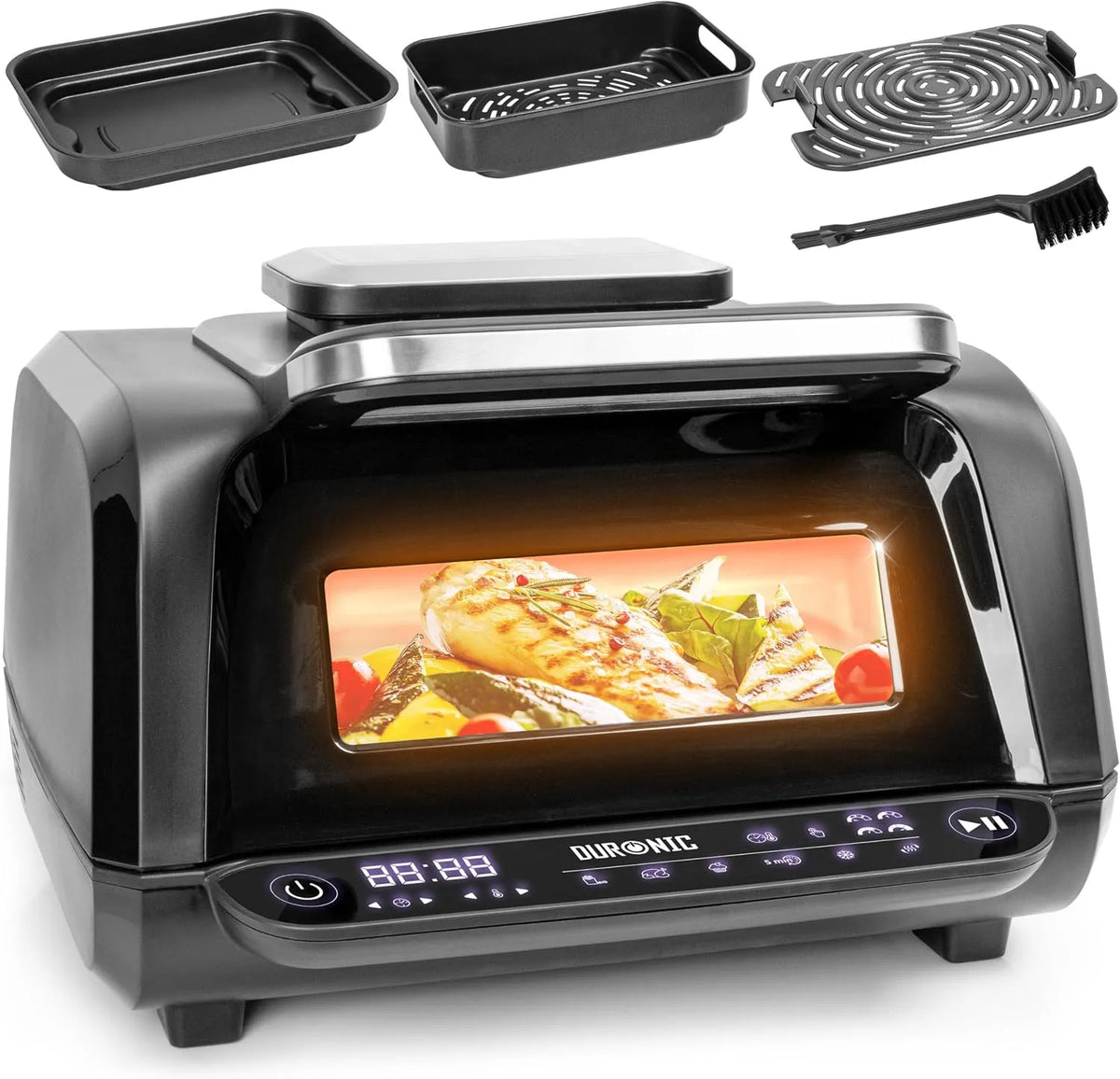Forno elettrico, 3 L, 1900 W, Duronic FG19, grill, Duronic FG19 Air fryer Grill Friggitrice ad aria calda 3L Grill Forno 1900W