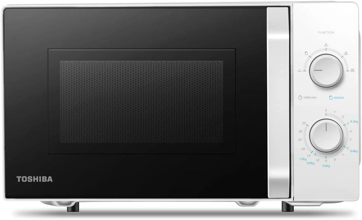 Toshiba MW2-MM20P Forno a microonde, 20 L, 800 W, bianco, 5 livelli di potenza con pratica funzione di sbrinamento, illuminazione interna a LED