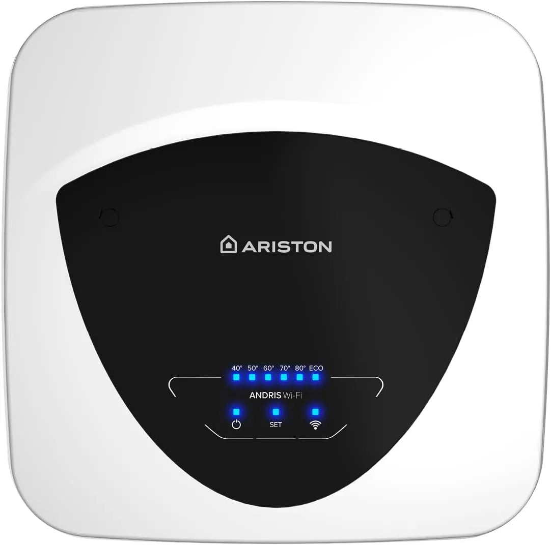 Scaldabagno U, 15 L, 1200 W, classe energetica E, Wi-Fi, Ariston Andris Elite-Wifi, 5 EU Sopralavello 36x34x36 - Boiler Elettrico con ABS per Maggior