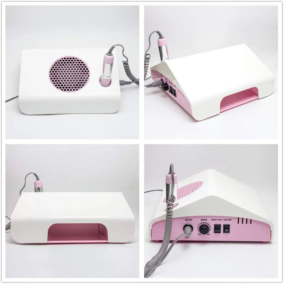 Asciugatrice, portatile, professionale, per Manicure E Pedicure, con Trapano, Lucidatrice, Aspiratore