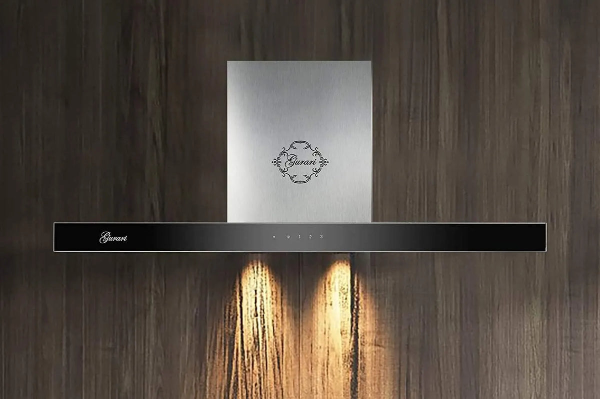 Cappa aspirante, 90 cm, 1000 m3/h, cappa da cucina, 3 velocità, montaggio a parete, touch, timer, acciaio inox, nero, LED, ClearTouch, 1000m3