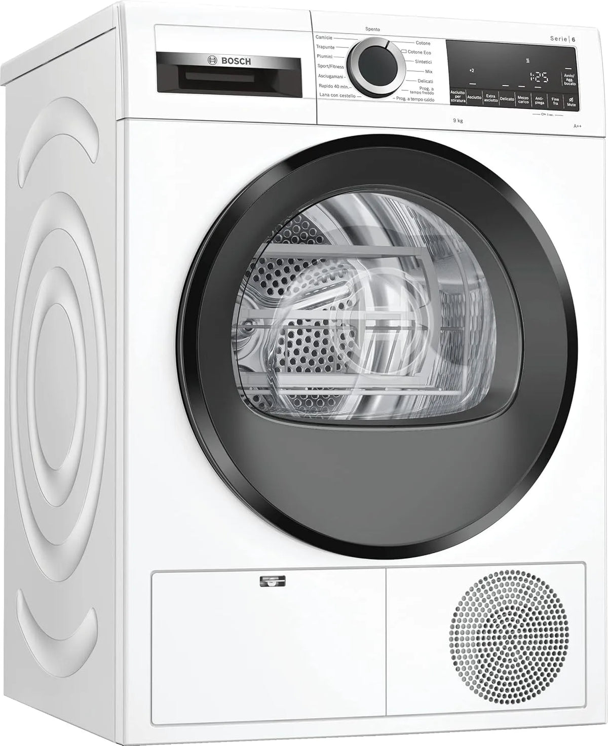 Bosch Serie 6 WQG24100IT Asciugatrice, 9 kg, Bosch Elettrodomestici WQG24100IT Serie 6, Asciugatrice a pompa di calore
