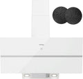 Cappa aspirante, 90 cm, 571 m3/h, 61 dB, cappa da cucina, bianco, Ritardo di Spegnimento 1, 9min, 571m3, h Forte Aspirazione, 4 Livelli, 61dB