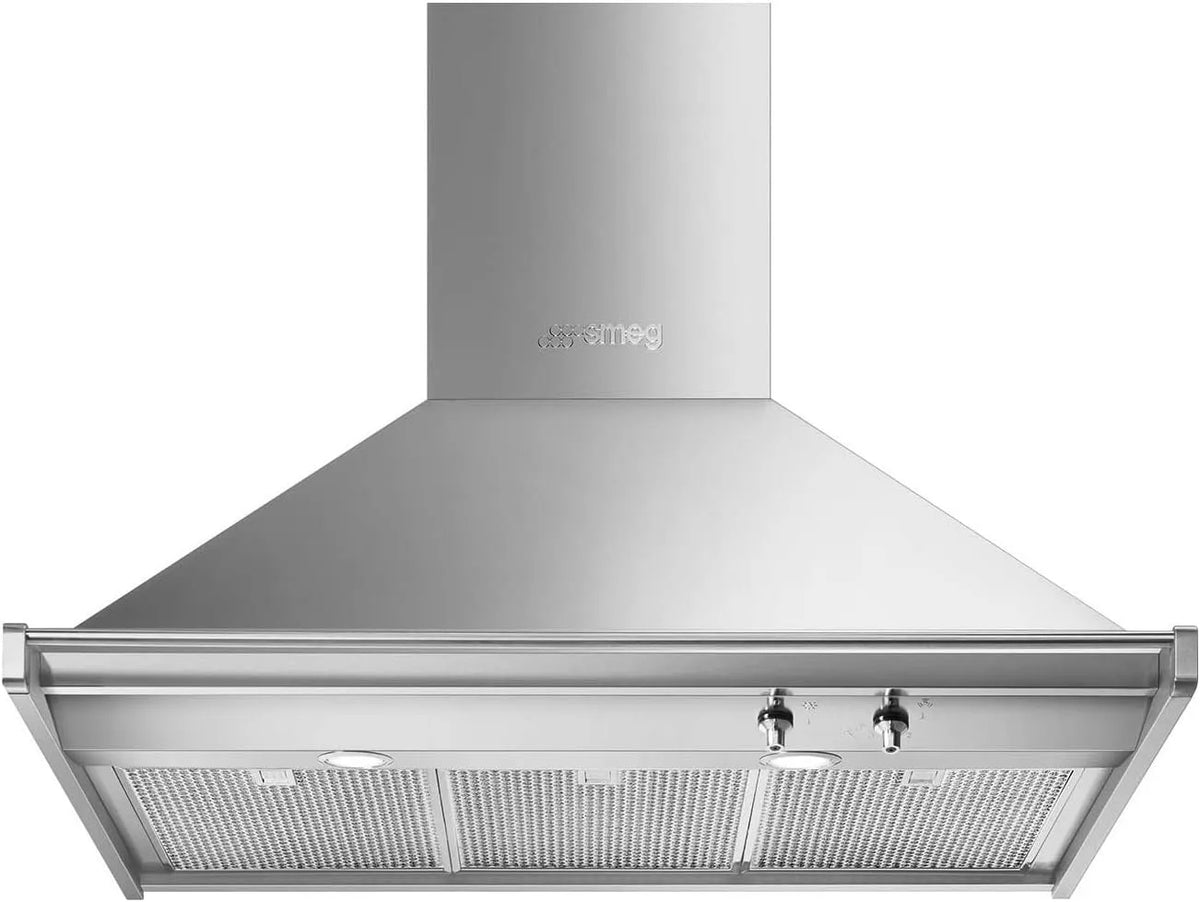 Smeg KD90HXE Cappa aspirante, 781 m3/h, cappa da cucina, montaggio a parete, acciaio inox