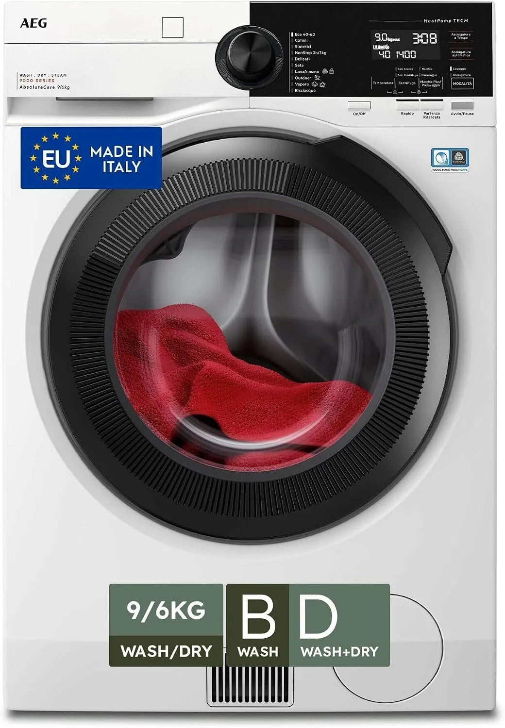 AEG LWR9E964MB Lavasciuga, 9 kg, lavatrice, asciugatrice, bianco