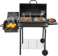 Prodotto Carrello per barbecue a carbonella con coperchio, Gourmet, con termometro, 2 ripiani, cassetto cenere e griglia scaldavivande per giardino