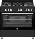 Cucina a gas con forno elettrico SE965ENE/24, 90x60 cm, classe energetica E, nero