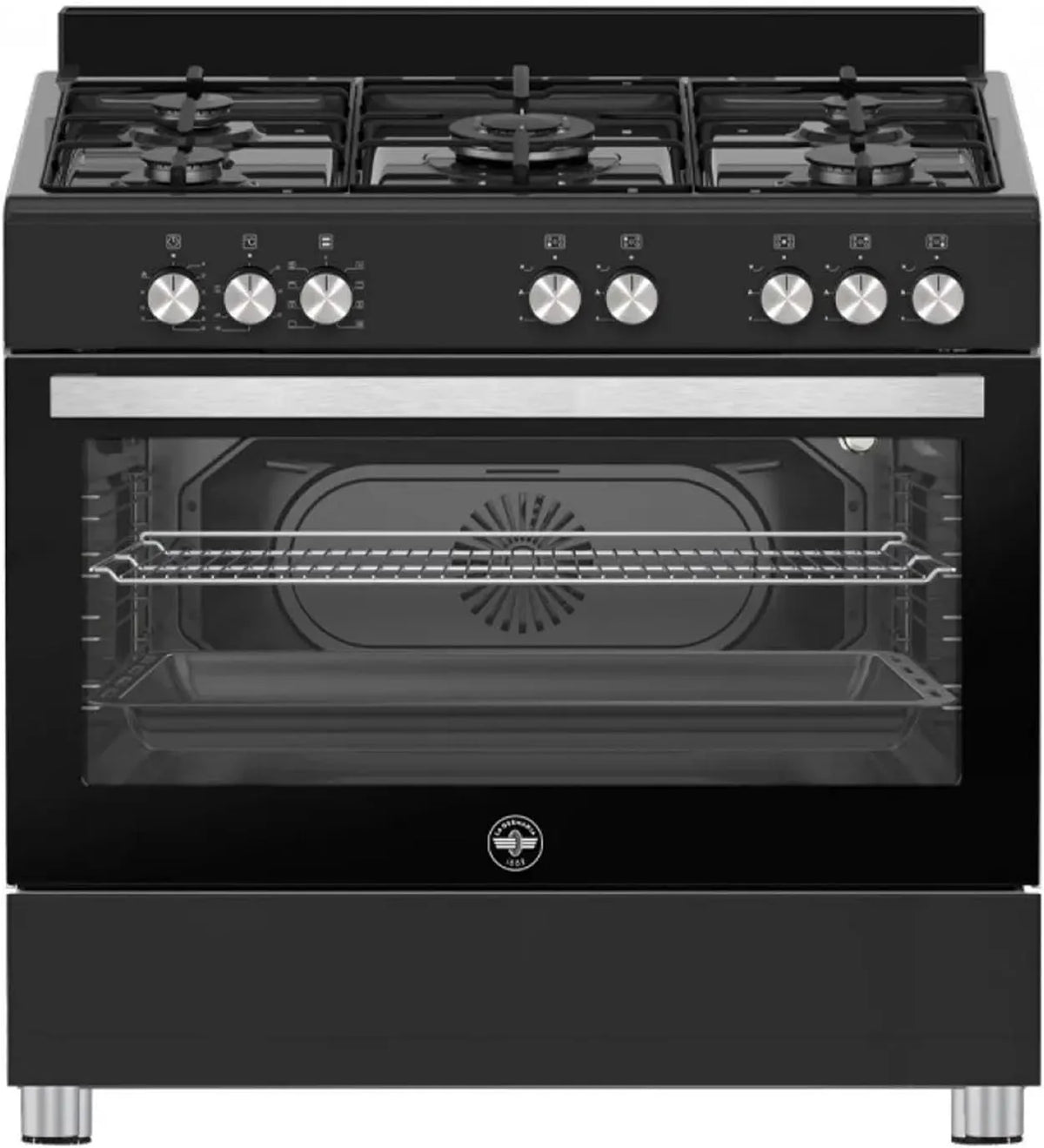 Cucina a gas con forno elettrico SE965ENE/24, 90x60 cm, classe energetica E, nero