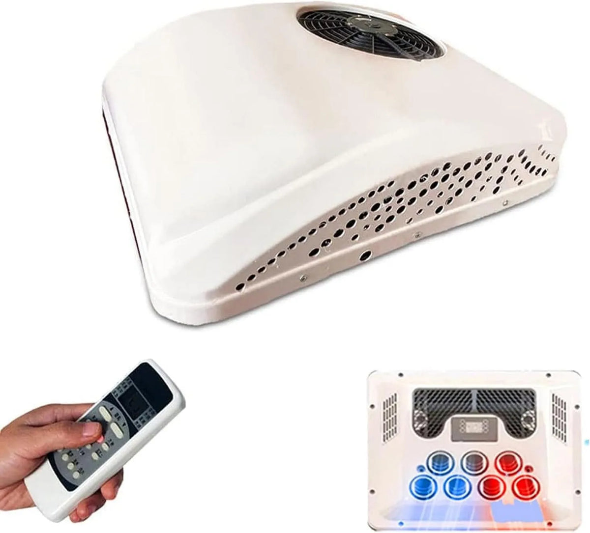 Condizionatore, 12 V, 45 dB, 12V, per Camper, Camper E Camion, Condizionatore d'Aria da Tetto per Camper 2 in 1 da 45 Db per Riscaldamento E