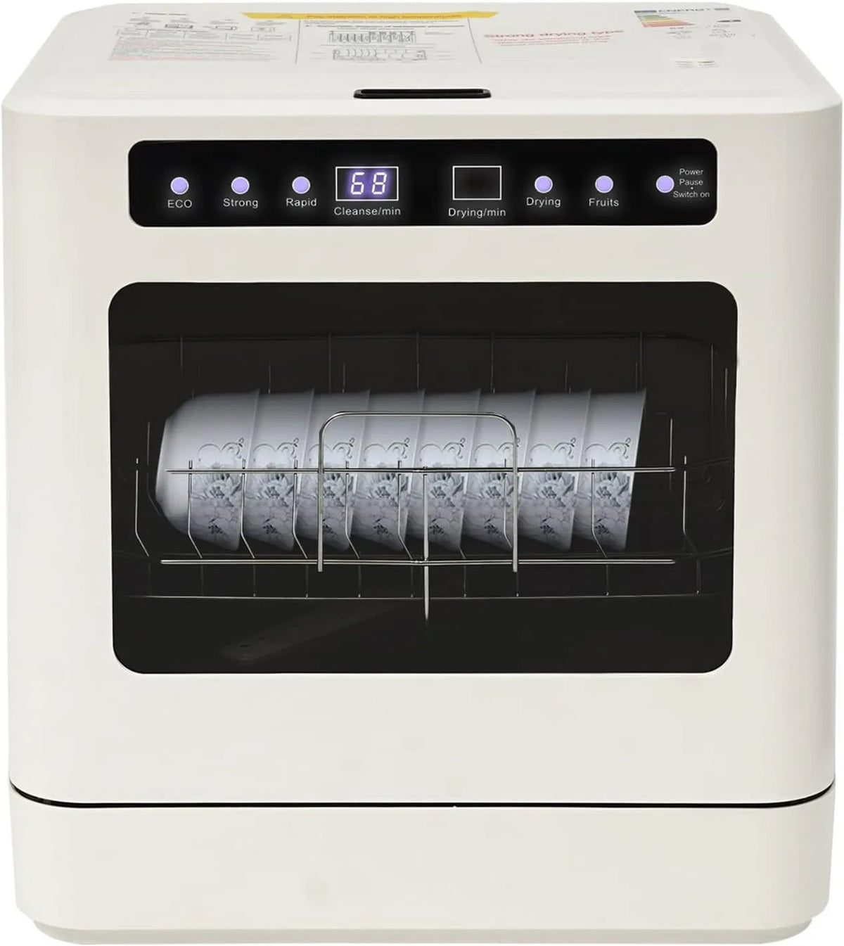 Lavastoviglie, 800 W, 52 dB, touch, compatta a 2 livelli, per camper e campeggio