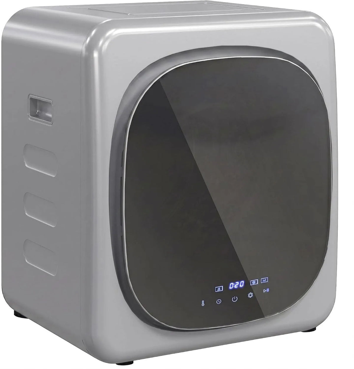 Asciugatrice, 6 programmi, 2.5 kg, portatile, touch, argento, HOMCOM Mini Asciugatrice Portatile 2.5kg 6 Programmi Display Touch Argento