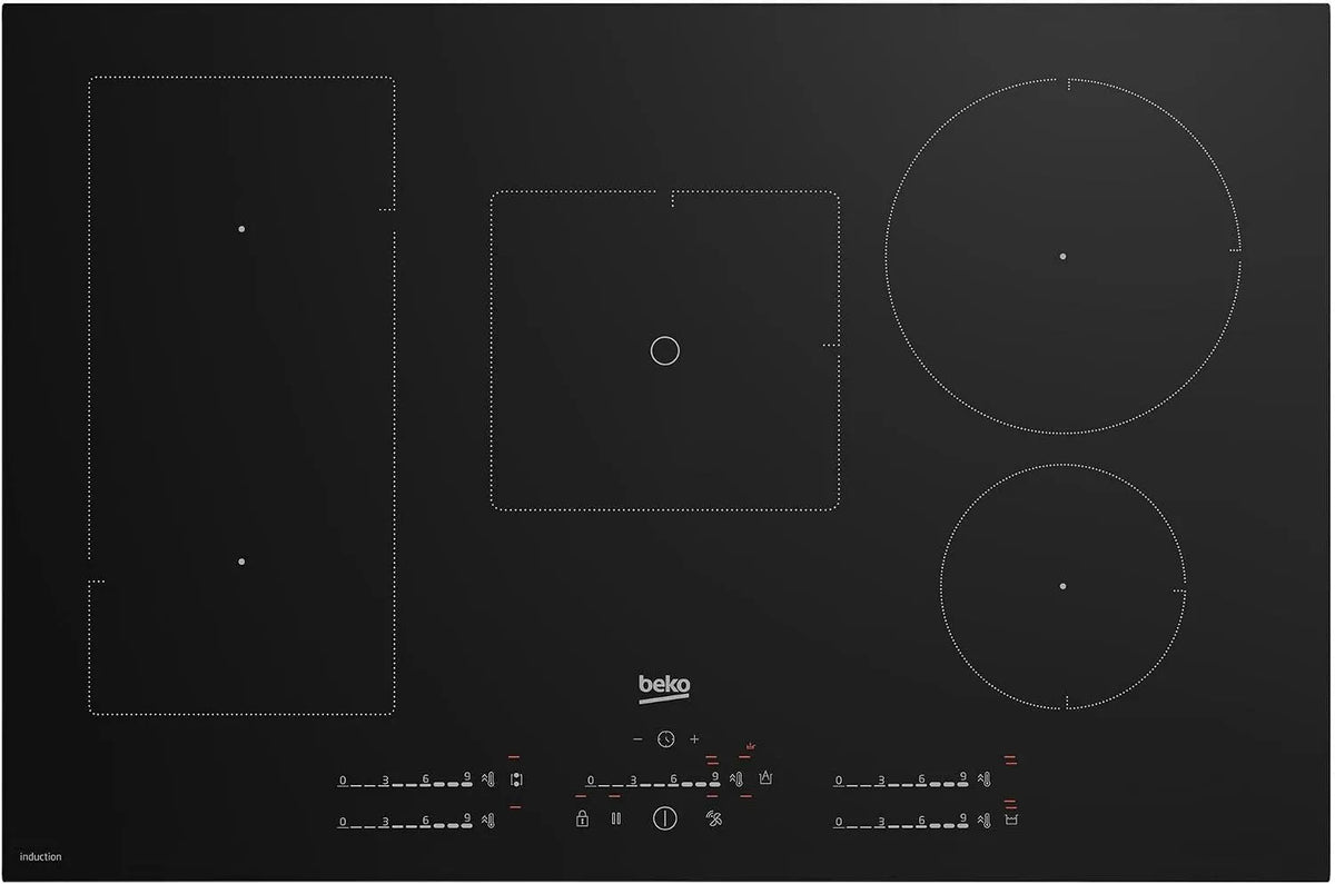 Beko HII85770UFT Piano cottura a induzione, 80 cm, piastra a induzione, da incasso, nero