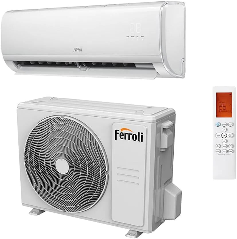 Condizionatore R32, classe energetica A, Wi-Fi, Inverter, Ferroli Climatizzatore Monosplit Giada S Inverter 12000 btu R32 Wi-Fi Classe A++