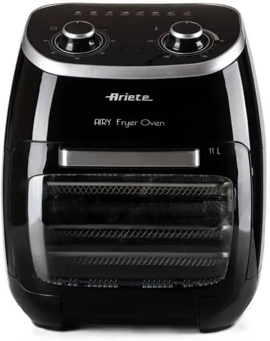 Asciugatrice, 11 L, nero, Ariete 4619 Airy Fryer Oven, 2000 Watt, Ariete 4619 Airy Fryer Oven - Friggitrice ad Aria e Forno Elettrico con Girarrosto