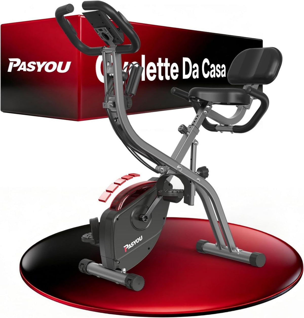 Cyclette - resistenza magnetica, pieghevole, 10 livelli, PASYOU