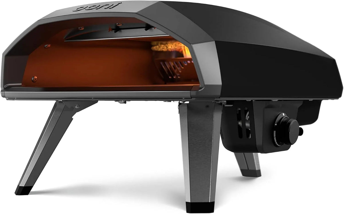 Forno elettrico per pizza 30mBar, 14 pollici, portatile, nero, Pizza Napoletana in 60 Secondi, Ooni Koda 2 Forno per Pizza a Gas 14', Grigio, Compatto