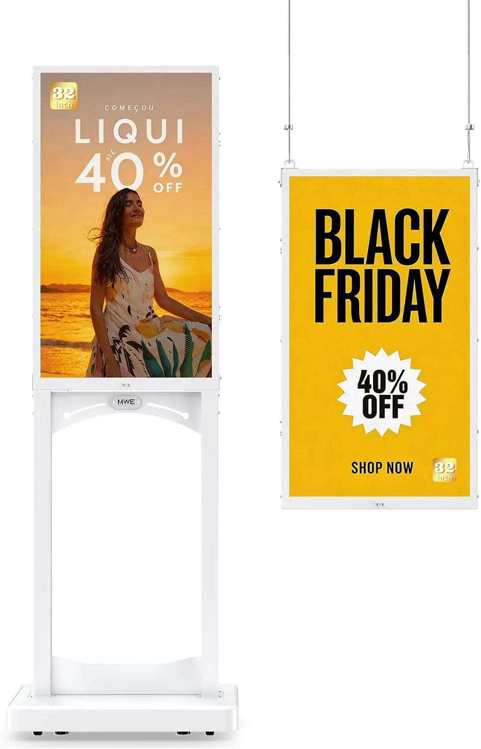 modello 1000nit, display digitale per pubblicità finestre, schermo pubblicitario LCD per display pubblicitari, 32 pollici, 2 K, MWE Segnalibro