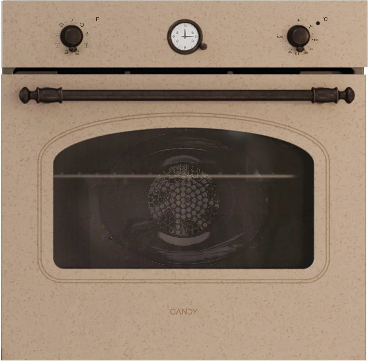 Candy FCC604NAV Forno elettrico per pizza, 59, 5 x 59, 5 x 56, 8 cm, 65 L, 8 programmi, classe energetica A, da incasso, Funzione Pizza, Color Avena
