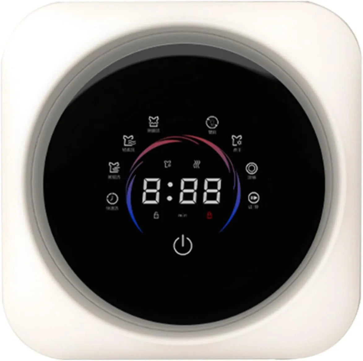 Lavatrice, 5 L, portatile, montaggio a parete, touch, display LCD, acciaio inox, design a tamburo anteriore con pannello LCD, Smart Touch, ideale per