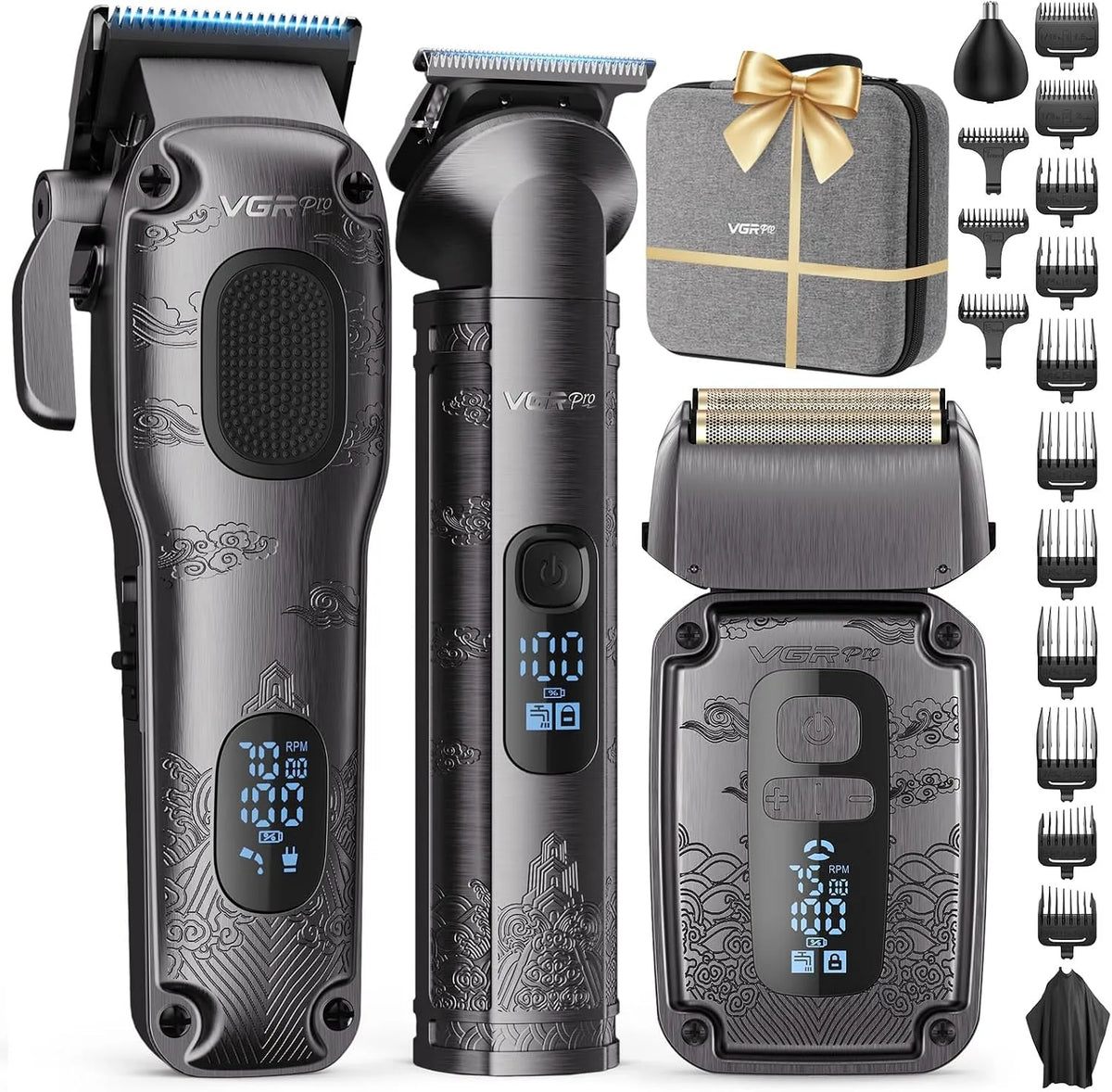 Prodotto Kit di Cura, VGRPRO Tagliacapelli Uomo Professionale & Trimmer & Rasoio Uomo
