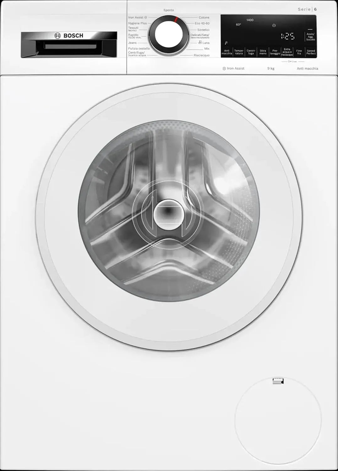 Bosch WGG244Z6IT Lavatrice, 9 kg, classe energetica E, libera installazione, bianco, Bianca, Efficiente