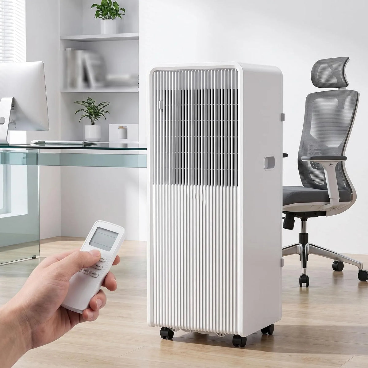 Condizionatore 24h, portatile, timer, Smart AC con raffreddamento, ventilatore, deumidificatore, telecomando e kit di installazione