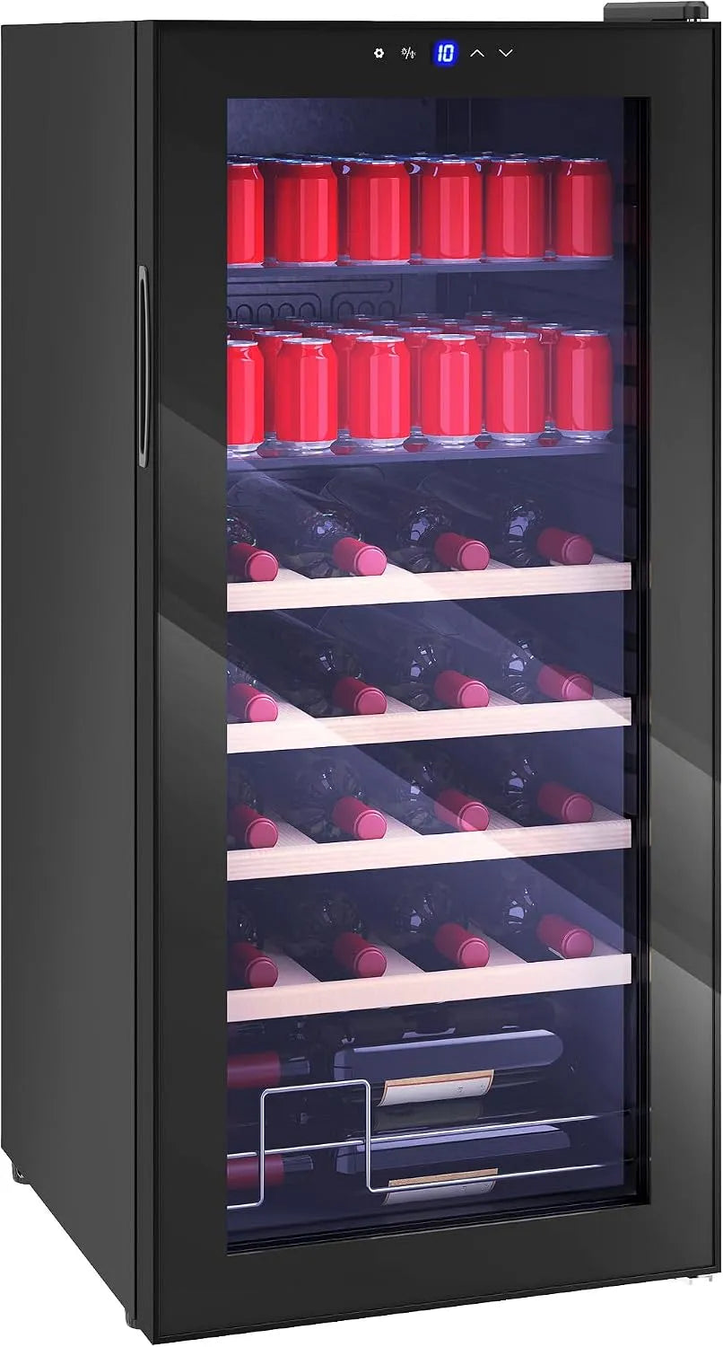 Cantinetta vino, 92 L, 20 bottiglie, 5 a 18 °C, HOMCOM Cantinetta Vino Refrigerata 20 Bottiglie 92L Silenziosa 5-18°C