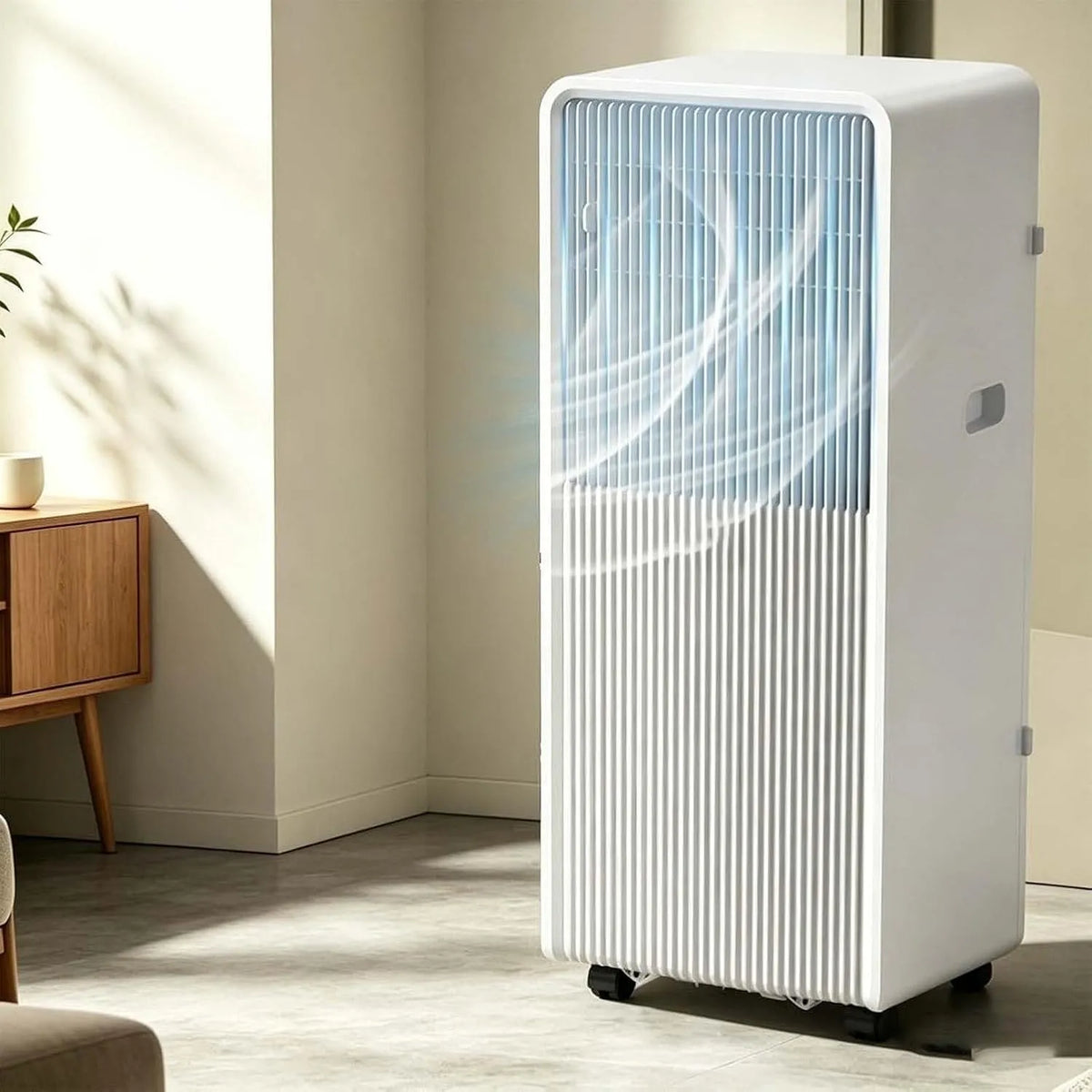Condizionatore, portatile, ruote di trasporto, Inverter, Filtro Antipolvere e Ruote 360°, Controllo Smart, Q1, Riscaldamento, Deumidificazione e