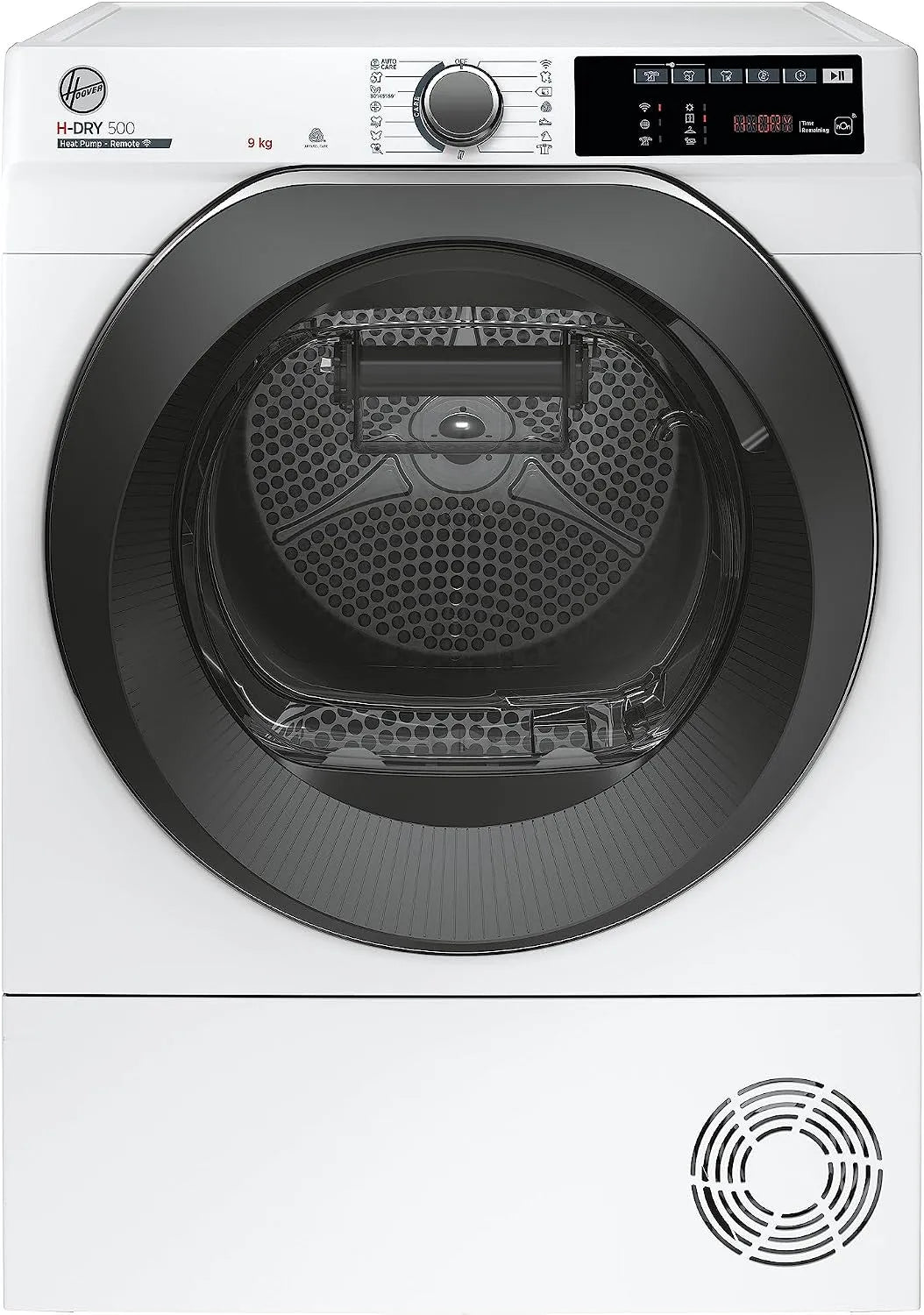 Hoover Asciugatore a pompa di calore, H-DRY 500 NDE, 9 kg, WiFi + Bluetooth, AquaVision, portascarpe, mascherina con simbolo H9A2TSBEXS-S